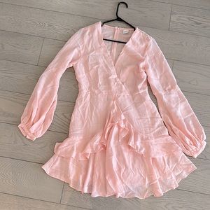 Cute peachy-pink long sleeve dress